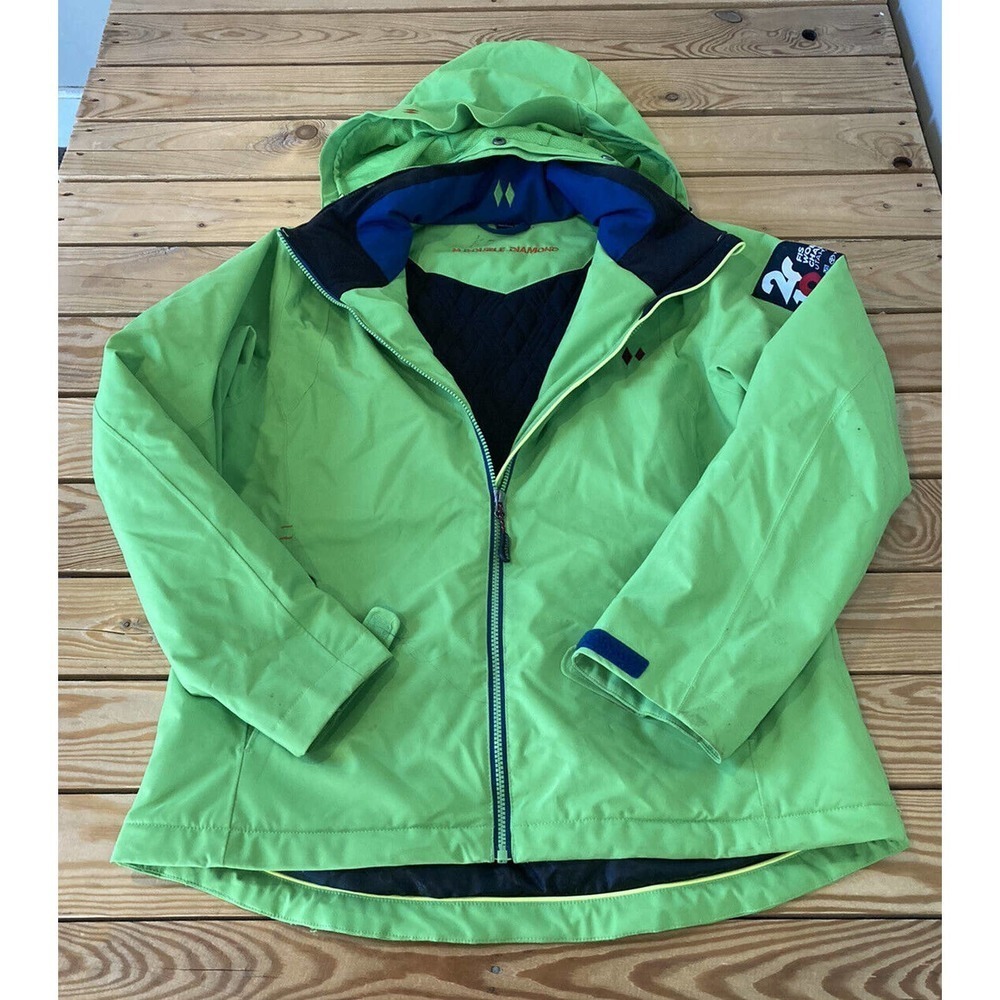 Double Diamond Hooded Ski Coat Size 12 Women’s Green Full Zip